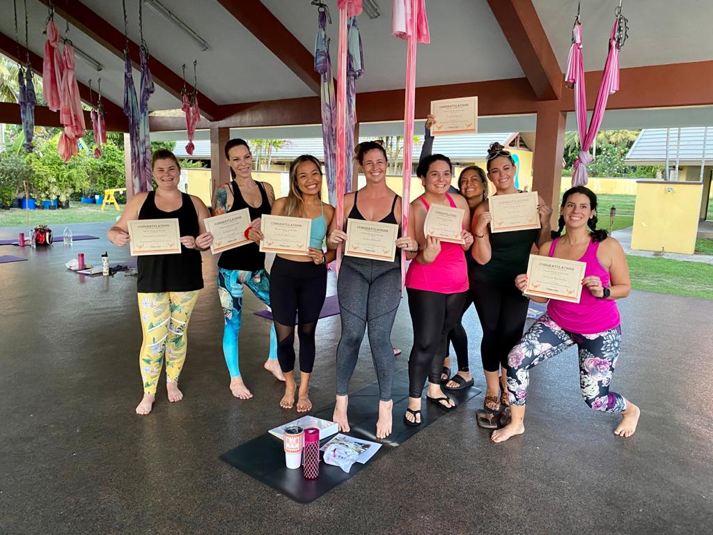 Aerial yoga teacher training graduation